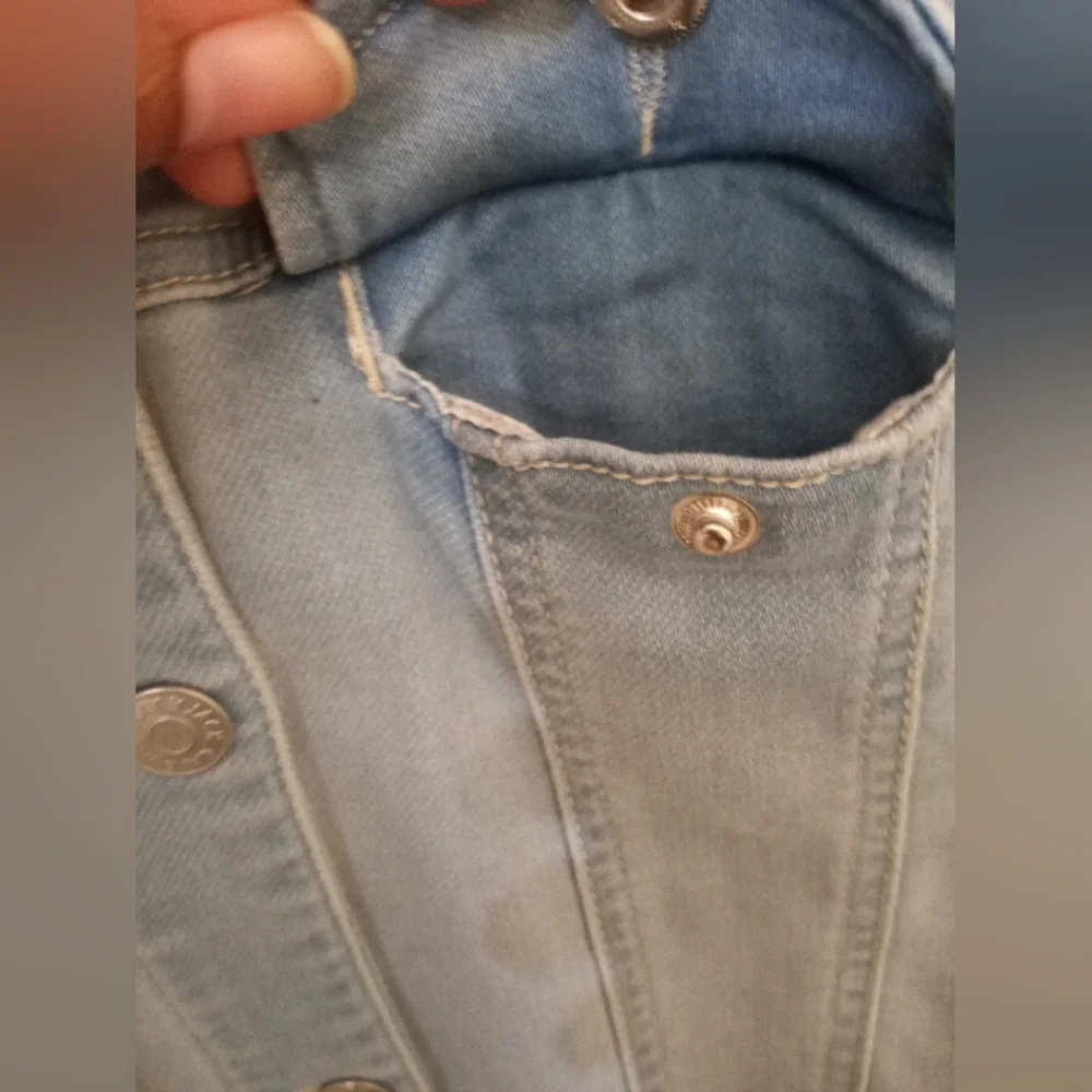 Cat And Jack Girls Denim And Leopard Print Light Jacket - Picture 8 of 12